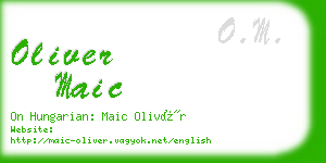 oliver maic business card